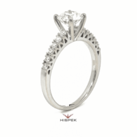 Atlantic 18K Gold Side Stone Engagement Ring. TCW 1.3CT