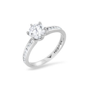 Brilliance 18K Gold Side Stone Engagement Ring