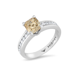 Charm 18K White Gold Side Stone Engagement Ring