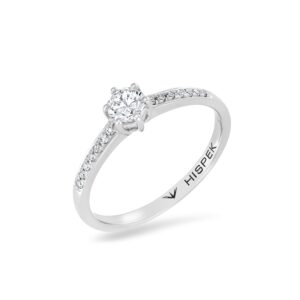 Stallion 18K White Gold Side Stone Engagement Ring