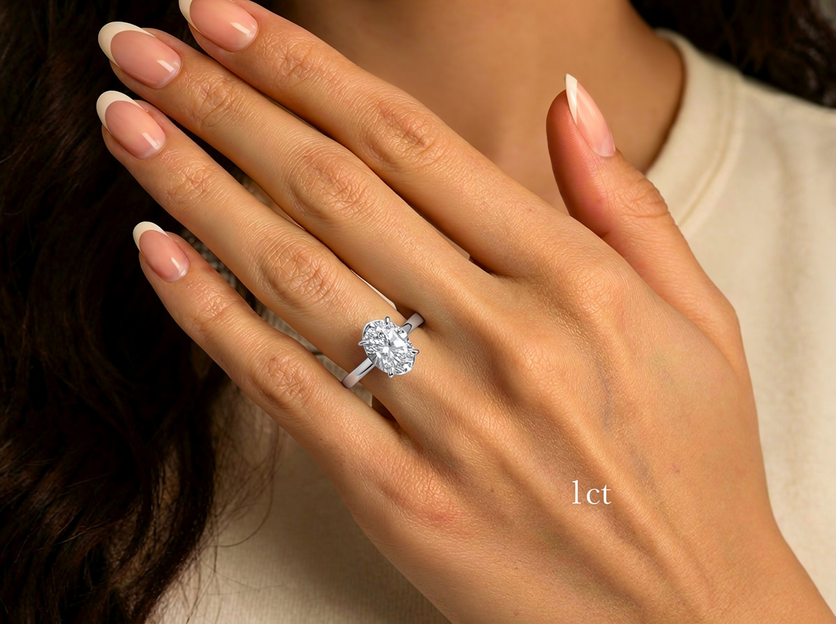 RX10001WG 100 LS5 1Ct Oval Shape Solitaire Ring in Platinum.
