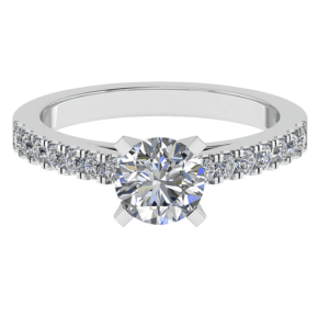 Ethereal Side Stone Engagement Ring