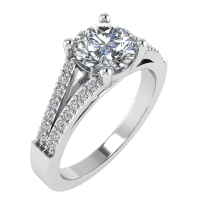 Serena Side Stone Engagement Ring