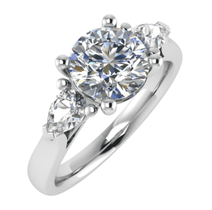 18K Gold Trilogy Engagement Ring