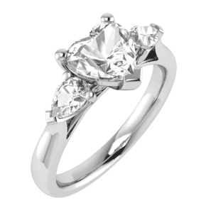 Trilogy Heart Shape Engagement Ring