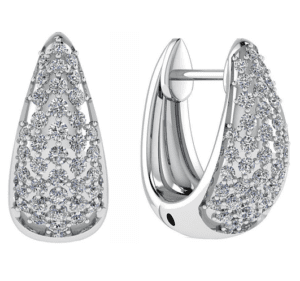 18K Gold Hoop Diamond Earrings 0.39Ct