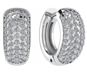 18K Gold Hoop Diamond Earrings 0.68Ct