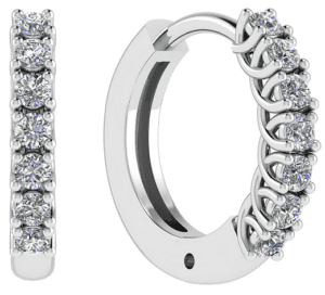Classic 18K gold Hoop Diamond Earrings 0.22Ct