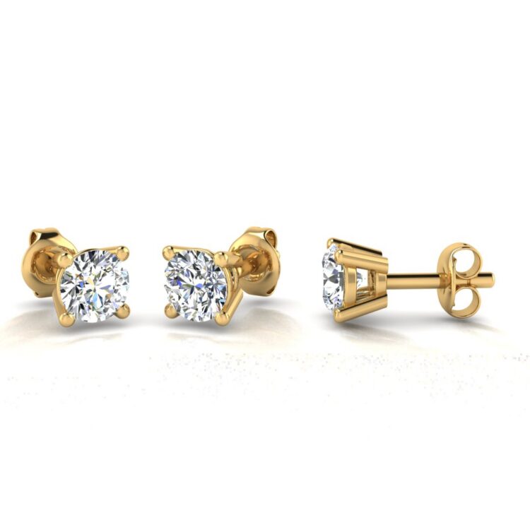 Classic Gold Stud Diamond Earrings
