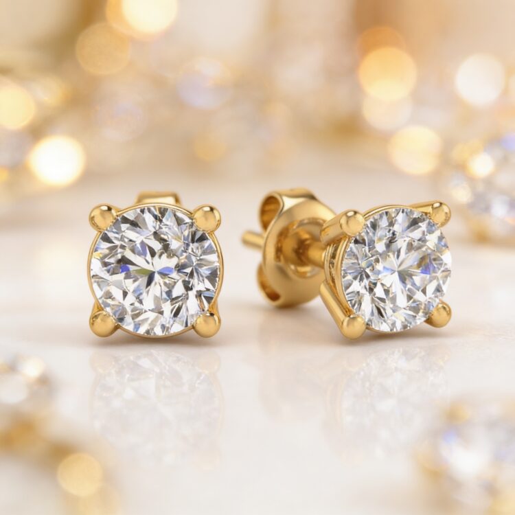 Diamond Stud earrings in gold