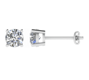 18K Gold Stud Diamond Earrings