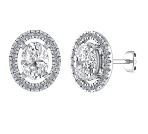 18K Gold Stud Diamond Earrings