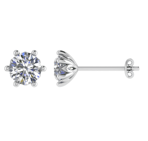 Round Diamond Stud Earrings 0.6Ct to 6Ct