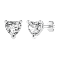 18K Gold Heart Shape Diamond Earrings