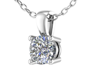 18K gold pendant set with 1Ct Vs clarity diamond.