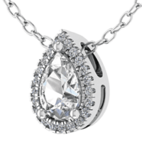 Platinum Pear Shape Diamond Pendant