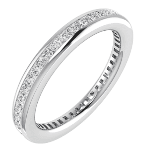 18K Eternity Full Channel Princess Diamond Ring