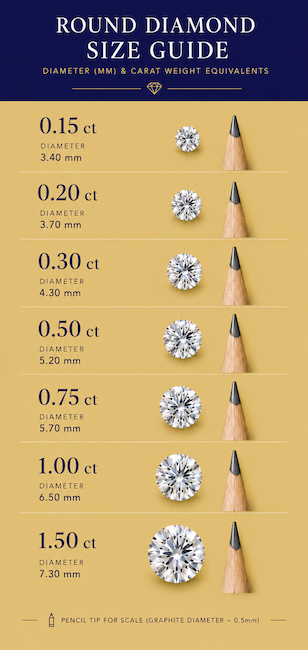 Round diamond szie guide H 650