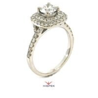 Opulence Double Halo Engagement Ring white gold TCW 1.5Ct