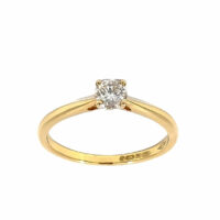 Classic Solitaire Engagement Ring 18K Gold with 0.3Ct Certified lab grown diamond