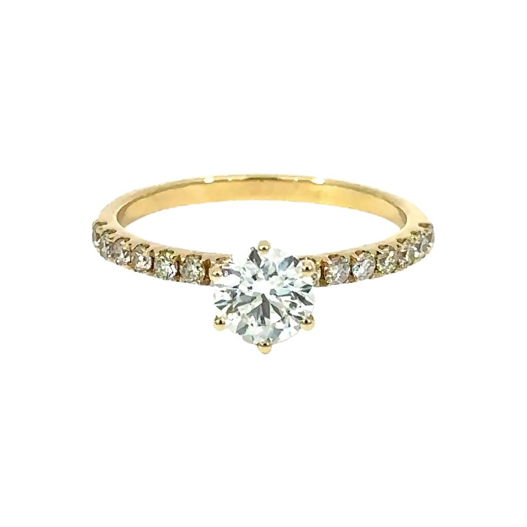 Round Sidestone Lab Grown Diamond Engagement Ring
