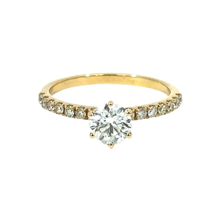 Round Sidestone Lab Grown Diamond Engagement Ring