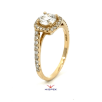 Equilibrium Halo Engagement Ring set with Certified Diamond 1Ct TCW