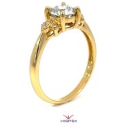 Floral  Engagement Ring 14K Yellow Gold  TCW 0.8Ct