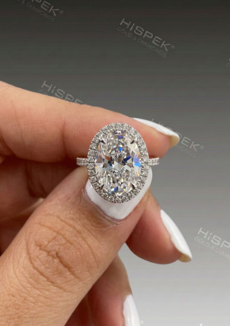 4Ct Diamond Halo Engagement Ring