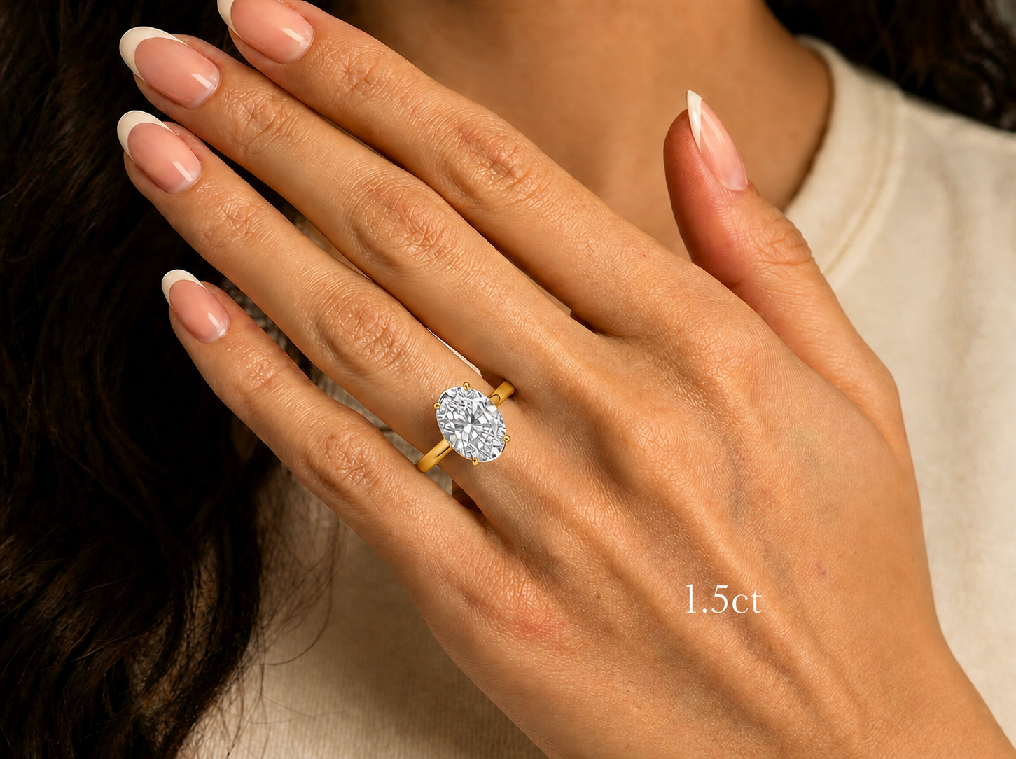 RX10001YG 150 LS5 1.5Ct Oval Shape Solitaire Ring in gold