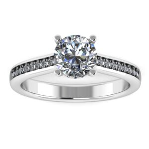 Pristine Round Under Halo Diamond Engagement Ring 18K Gold