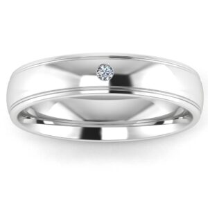 Flush Setting Mens' Diamond Set Wedding Band