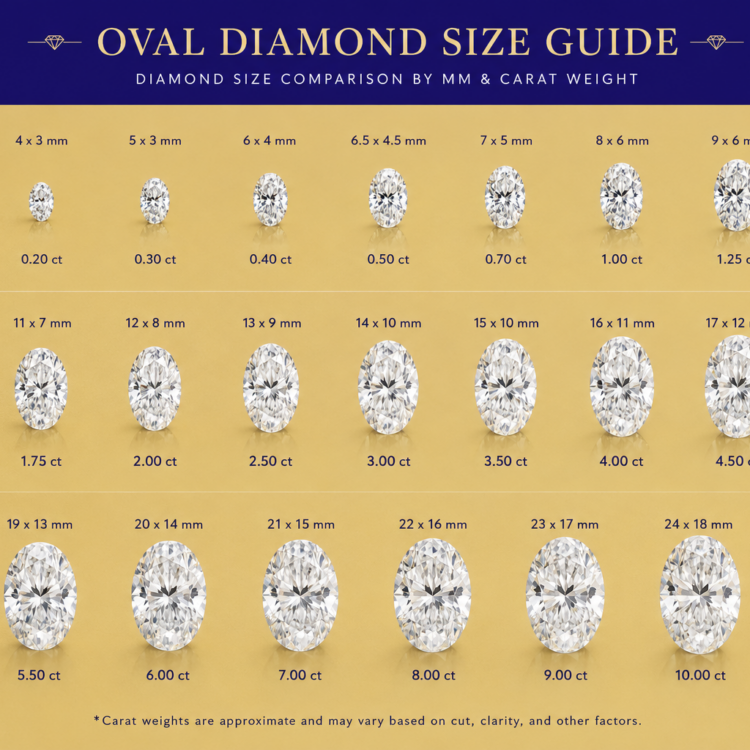 Oval Dimaond Size chart
