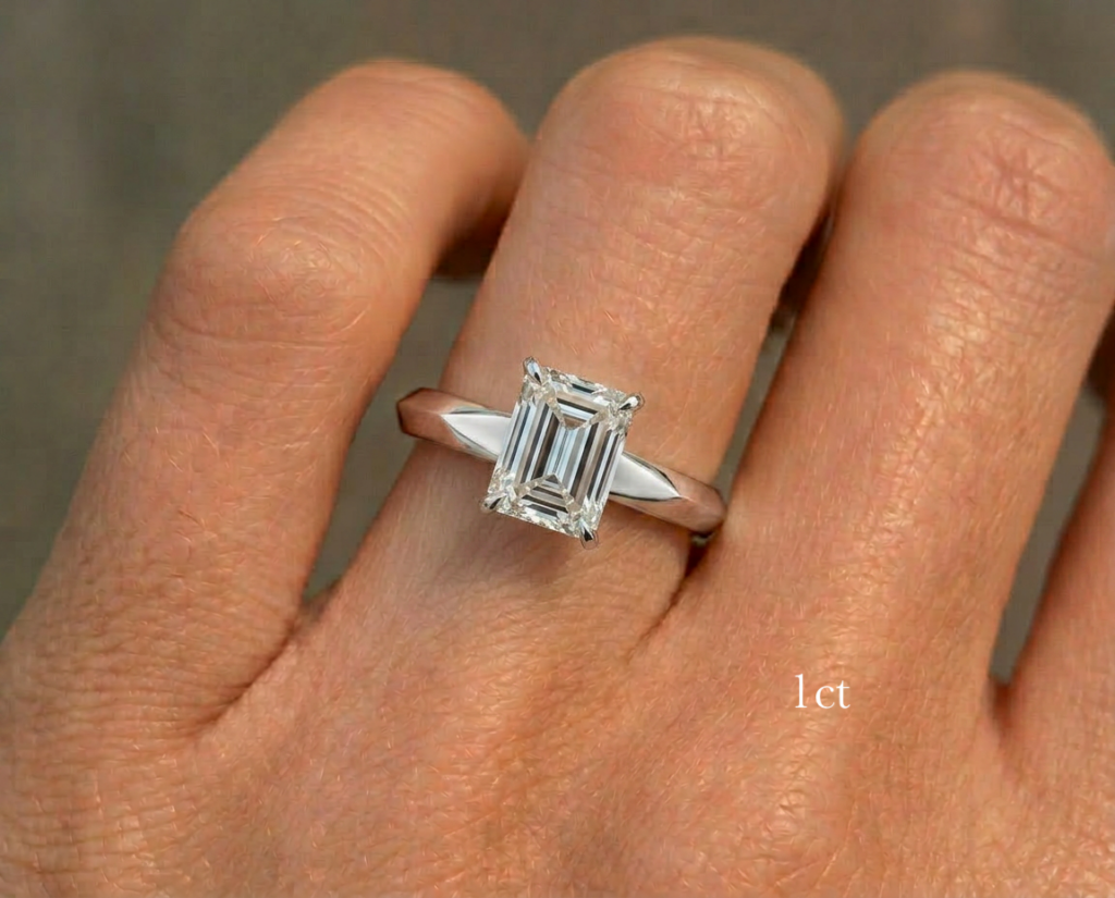 Emerald Solitaire Diamond Engagement Ring gold