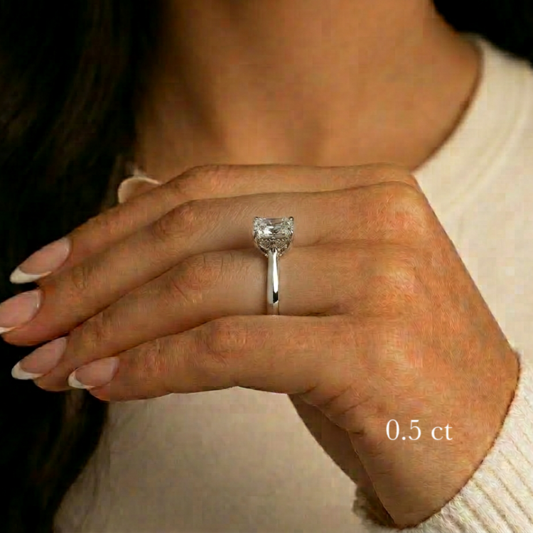 Emerald Solitaire Diamond Engagement Ring gold