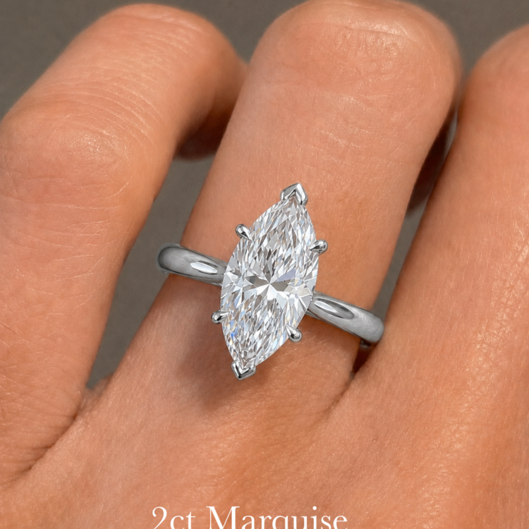 2ct Marquise Diamond Engagement ring,Platinum.
