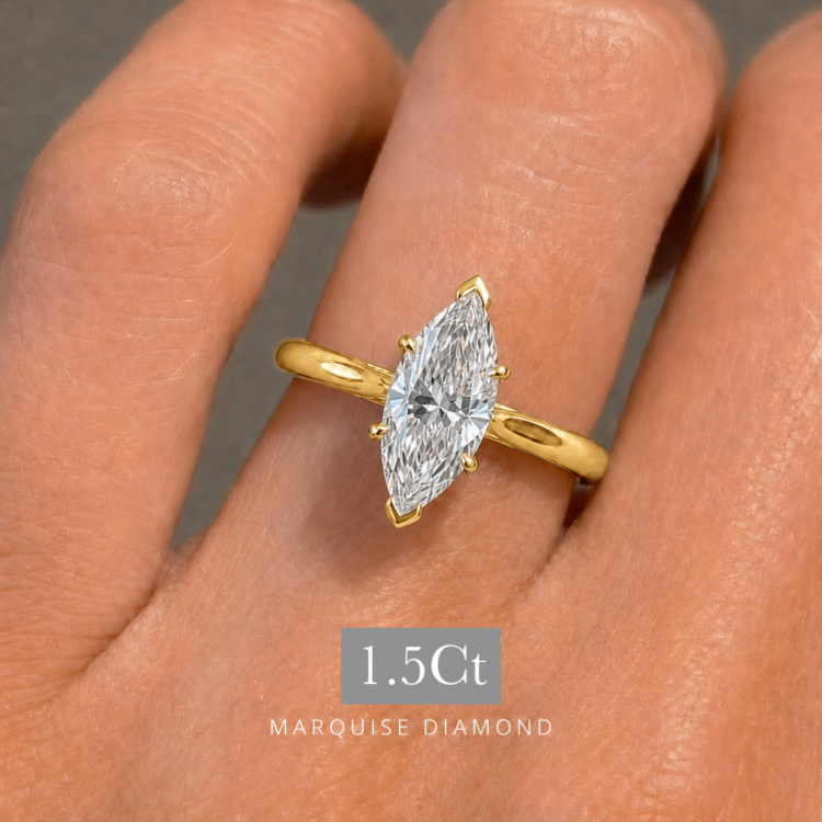 1.5ct Marquise Diamond Engagement ring,gold