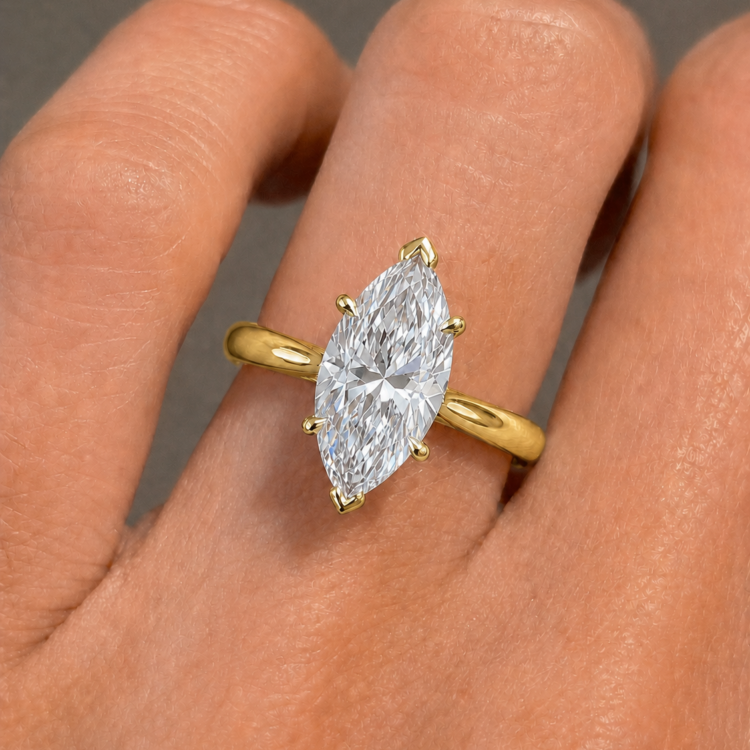 1.5ct Marquise Diamond Engagement ring, gold