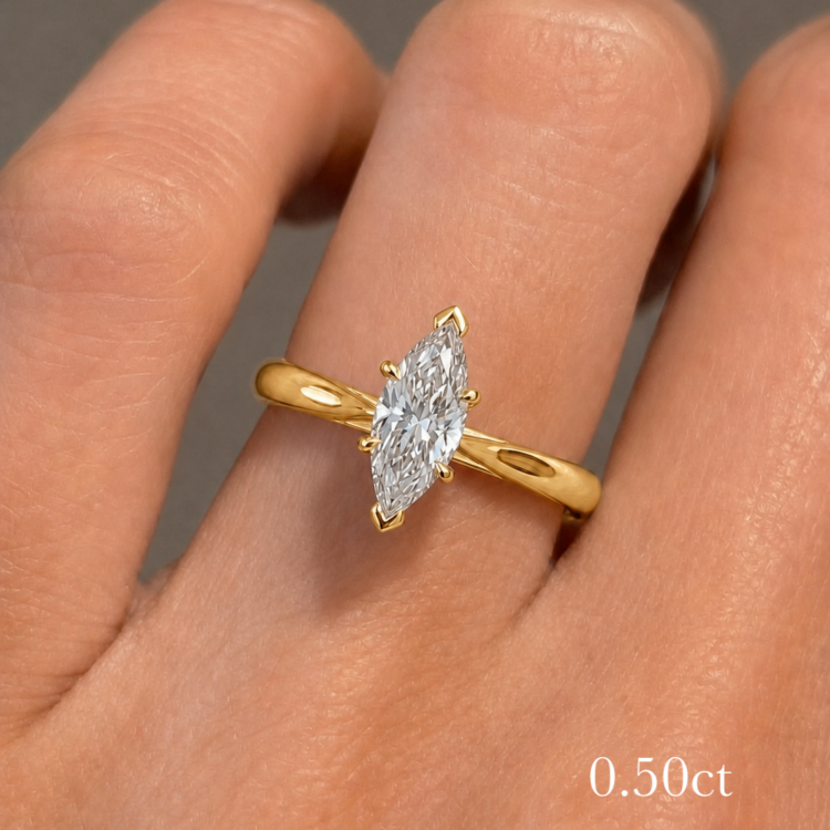 0.5ct Marquise Diamond Engagement ring, gold