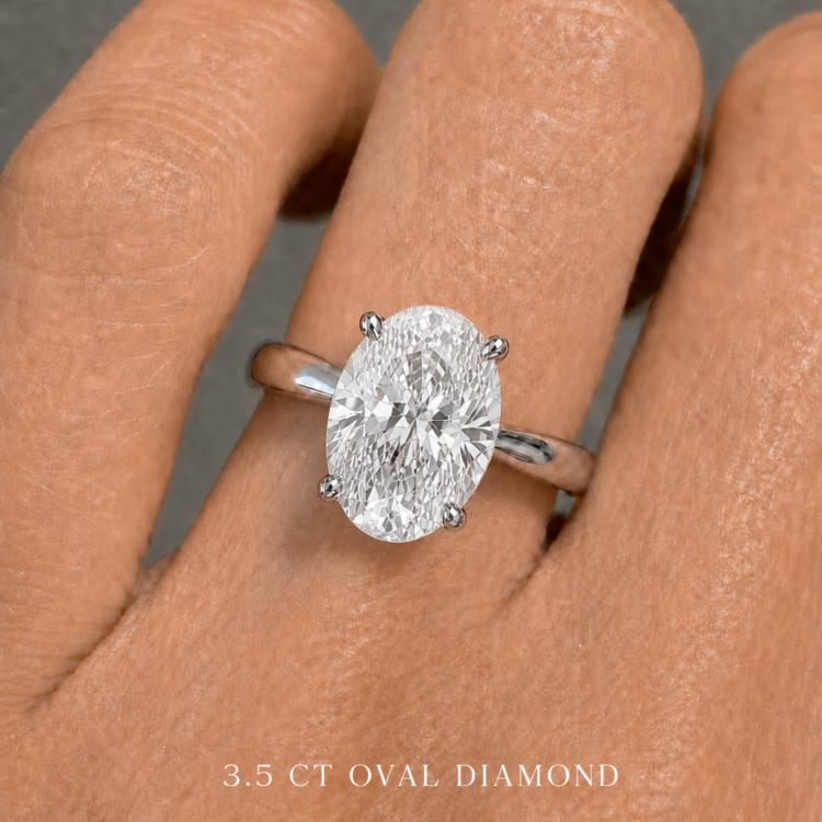 3.5ct Oval Solitaire Diamond Engagement Ring