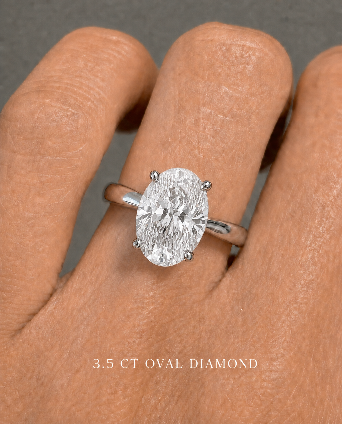 SSOC04WG 350 LS1 3.5ct Oval Solitaire Diamond Engagement Ring