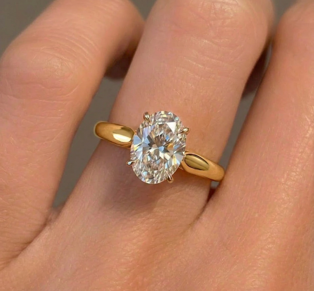 Oval Solitaire Diamond Engagement Ring