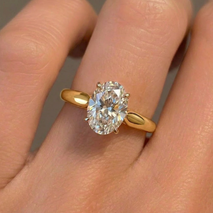Oval Solitaire Diamond Engagement Ring