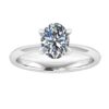 Oval Solitaire Diamond Engagement Ring. Platinum.