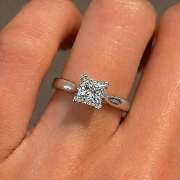 Princess Solitaire Engagement Ring Gold