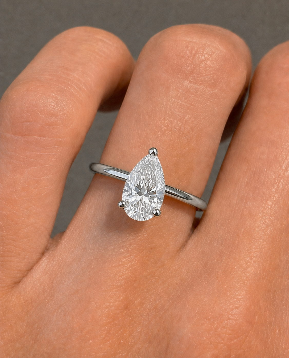 SSPS08WG 150 LS1 1.5ct Pear shaped solitaire engagement ring