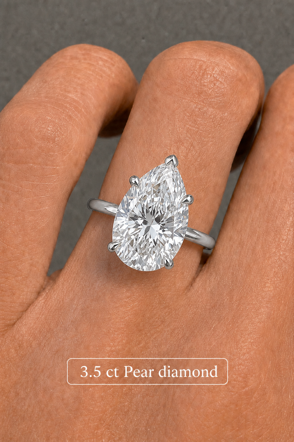 SSPS08WG 350 LS1 3.5ct Pear Diamond Engagement ring in Platinum