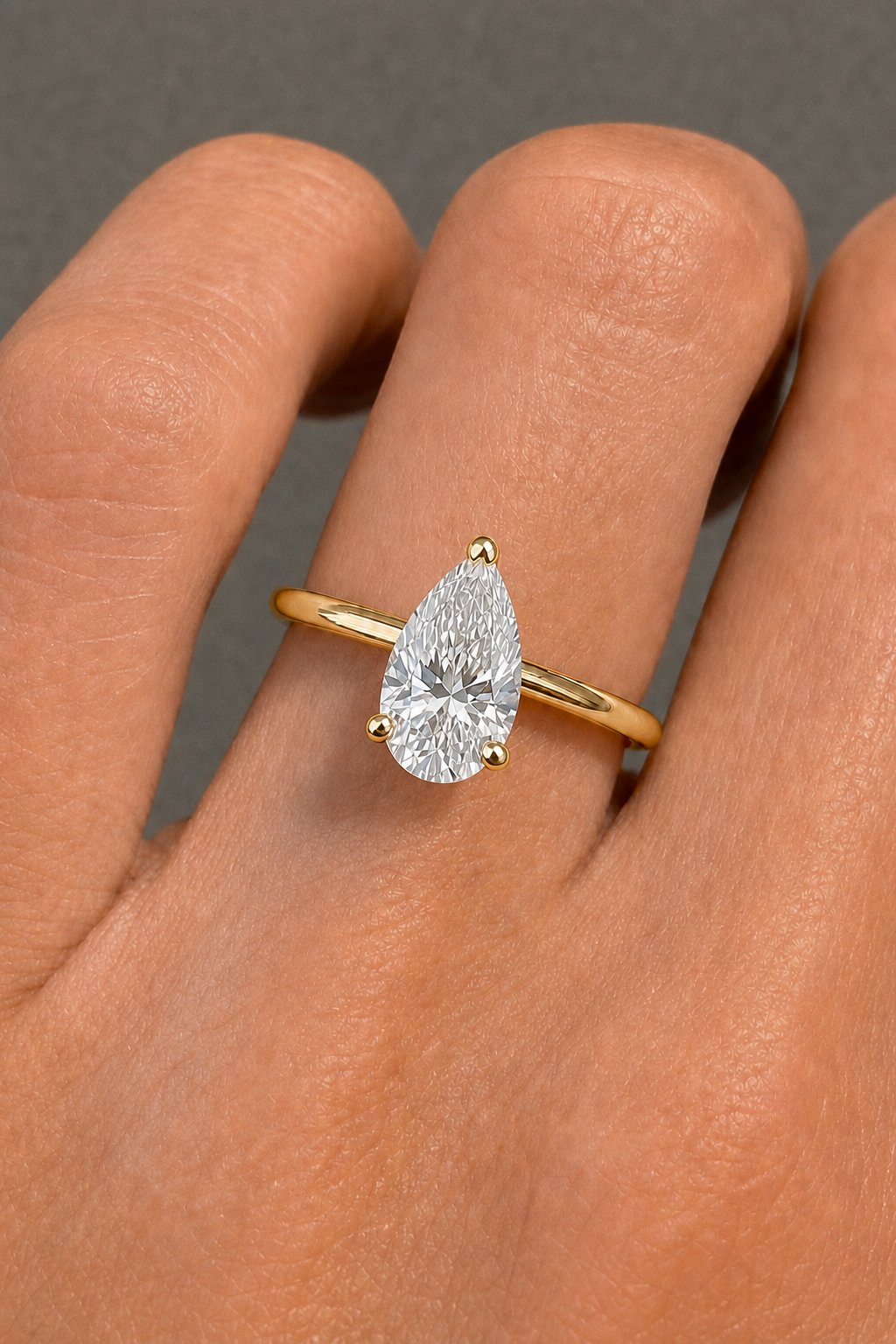 SSPS08YG 150 LS1 1ct Pear shaped solitaire engagement ring