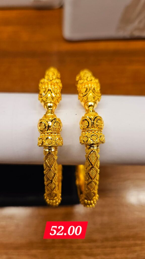 22K Indian Kolkata Gold Kara pair 52g 2.5inch