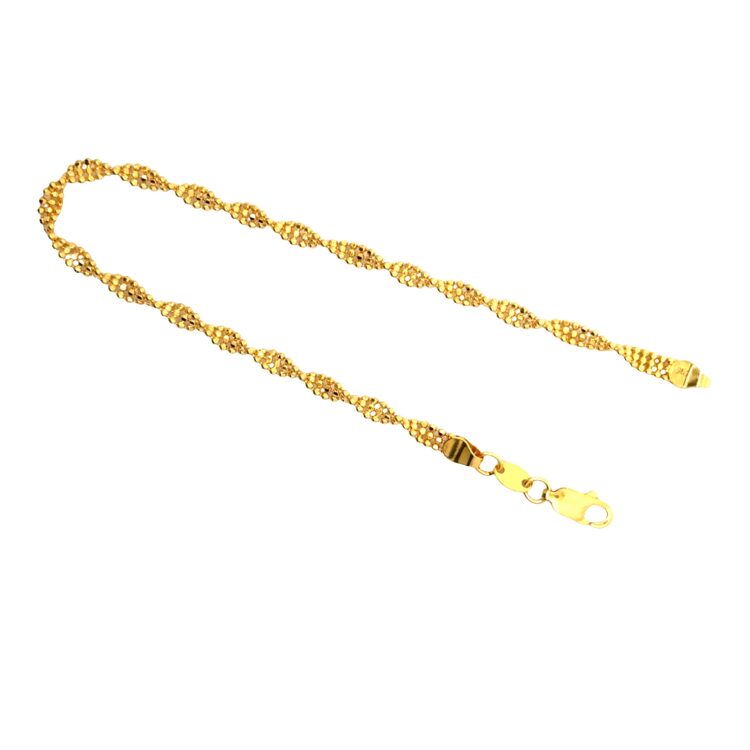 Singapore 22K Gold Twist Bracelet 3-5g